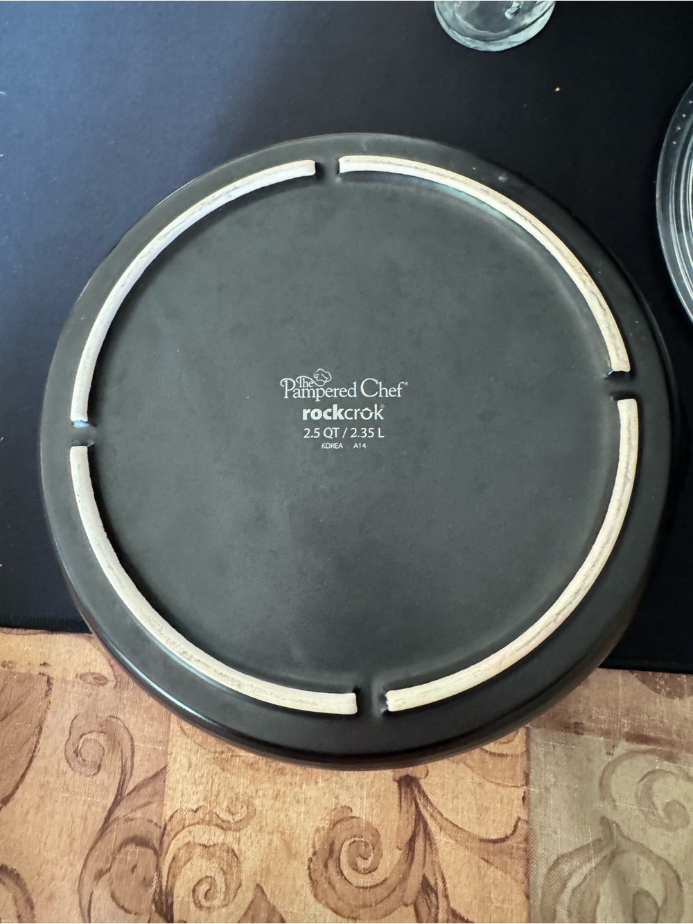 The Pampered Chef RockCrock Black with Lid - Picture 3 of 10